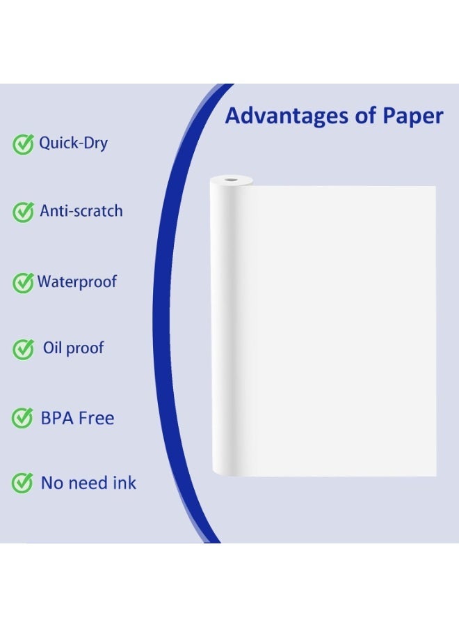 2 Rolls Thermal Printer Paper, Thermal Paper 210x 30mm, Us Letter Paper Size Thermal Paper Rolls for M08f M832 Portable Printer, A4 Printing Paper Roll, White - Image 2